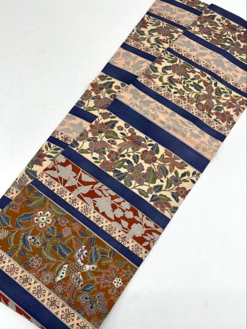 螺鈿細工 全通 袋帯 金彩 鳥 正絹 D152 - メルカリ