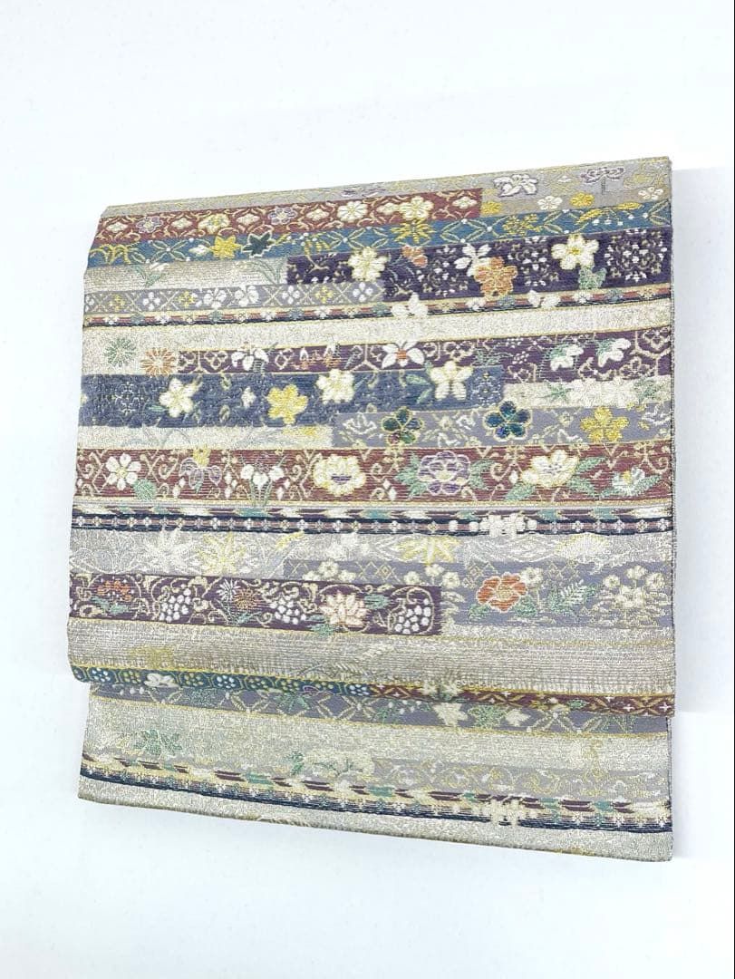 螺鈿細工 袋帯 正絹 六通 ガード加工済 D153