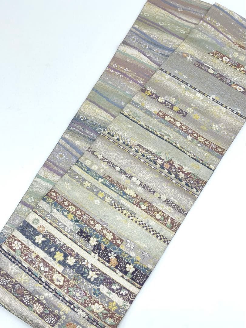  螺鈿細工 袋帯 正絹 六通 ガード加工済 D153 袋帯 帯