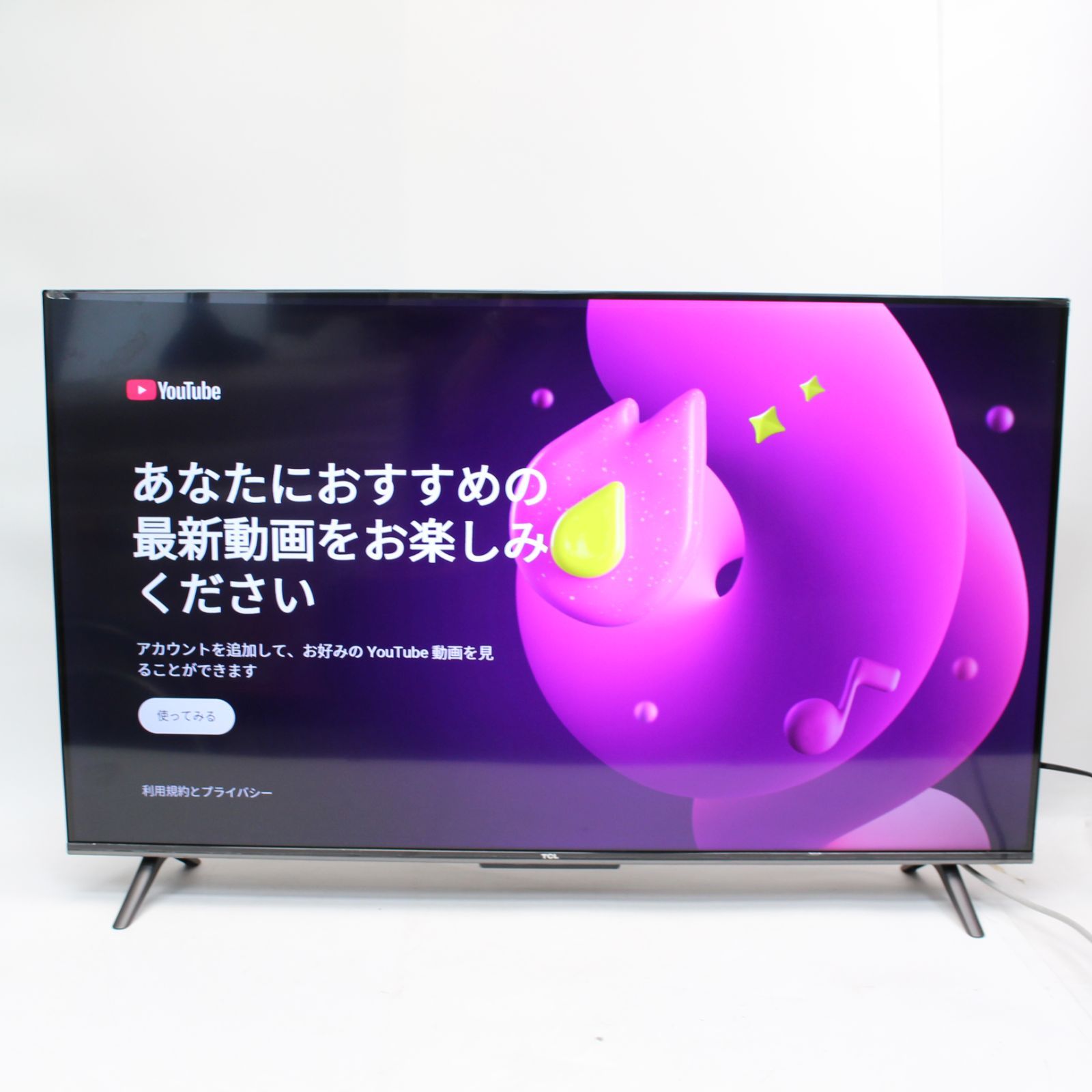 431)【美品/2023年製】TCL 43V型4Kチューナー内蔵4K対応液晶テレビ