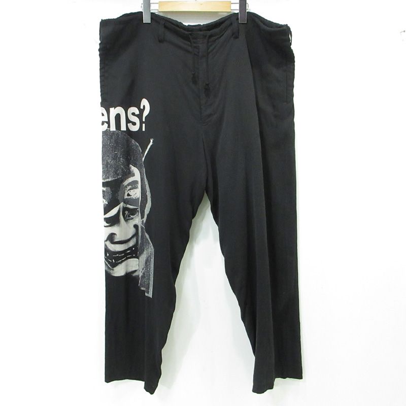 Yohji Yamamoto ヨウジヤマモト BLACK SCANDAL ブラックスキャンダル プリントイージーパンツ 般若 HV P 50 205 ブラック サイズ 3 108