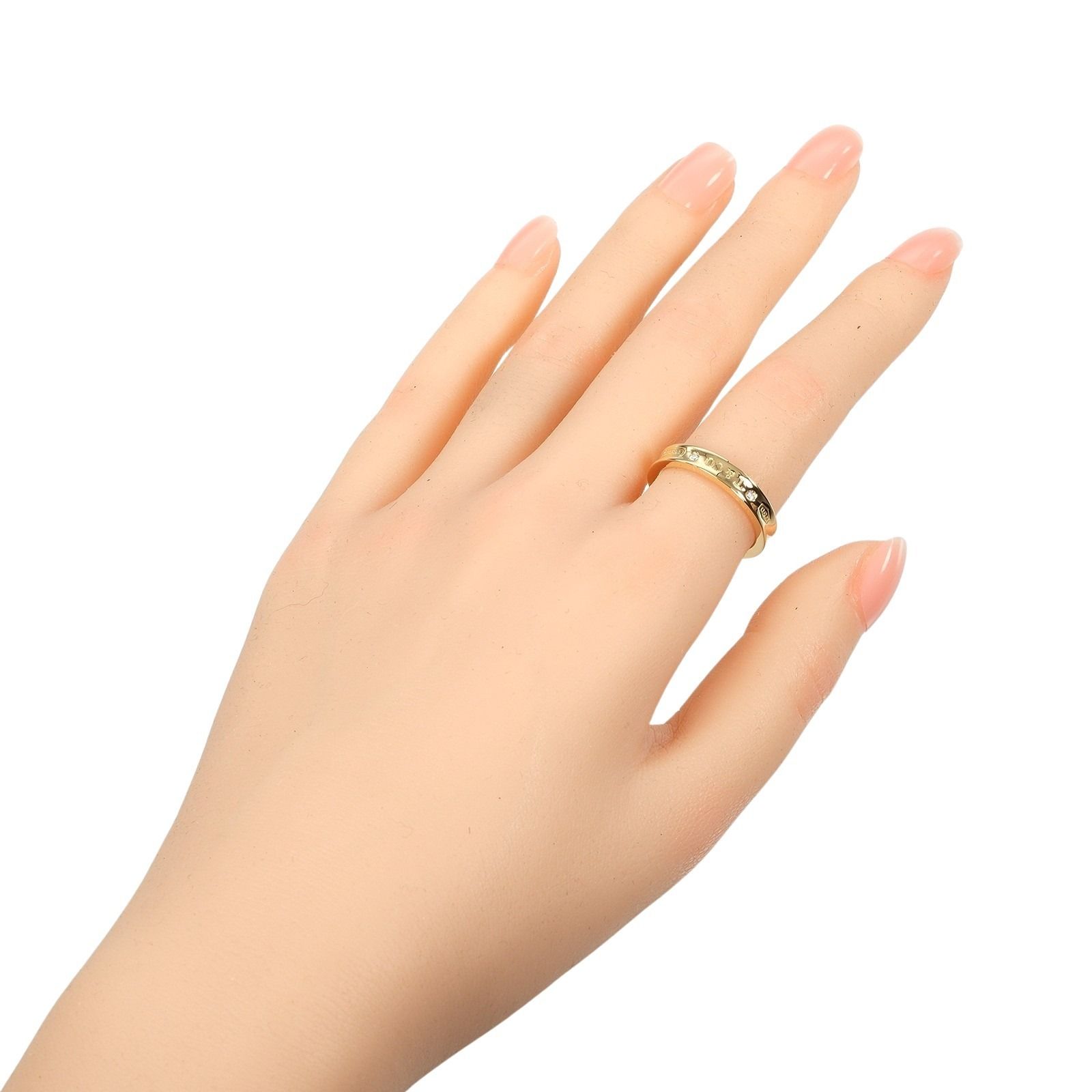 TIFFANY-Co. ティファニー 1837 K 18イエローゴールド×2 Pダイヤモンド 15号 レディース 6.1 g リング 指輪