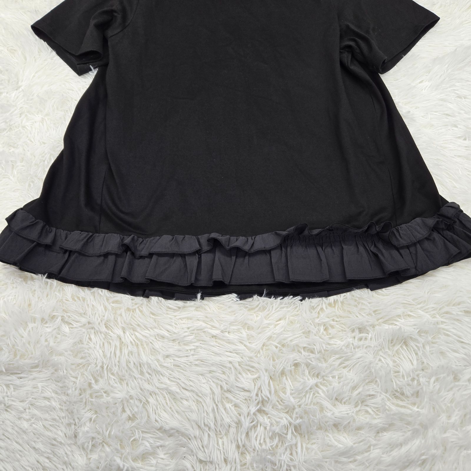 R コットンコンビフリルヘムトップス