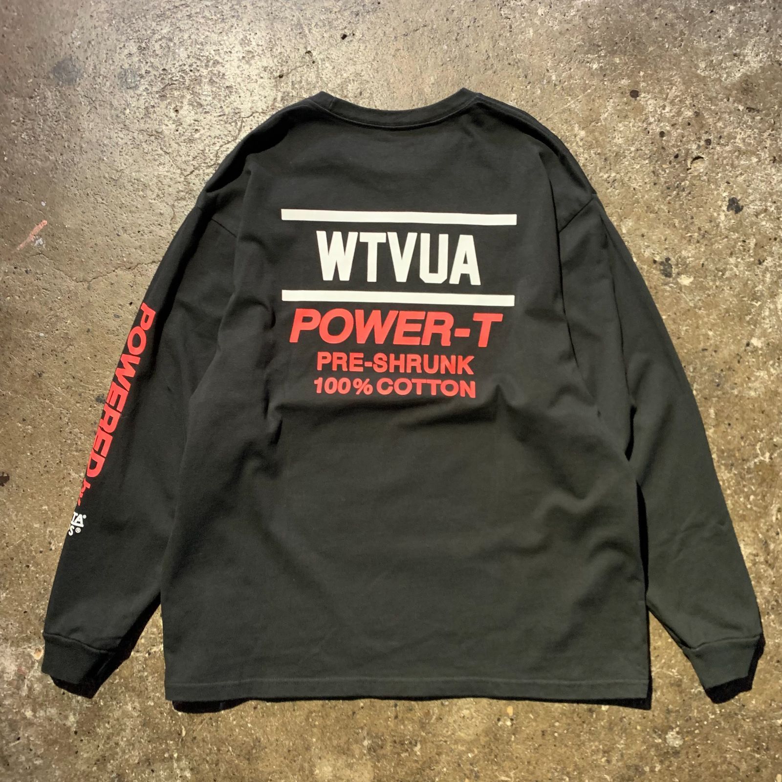WTAPS 22aw POWER-T LS COTTON ONEITA スリーブロゴ バックロゴ ブラック 2ダブルタップス 22217OND-CSM02