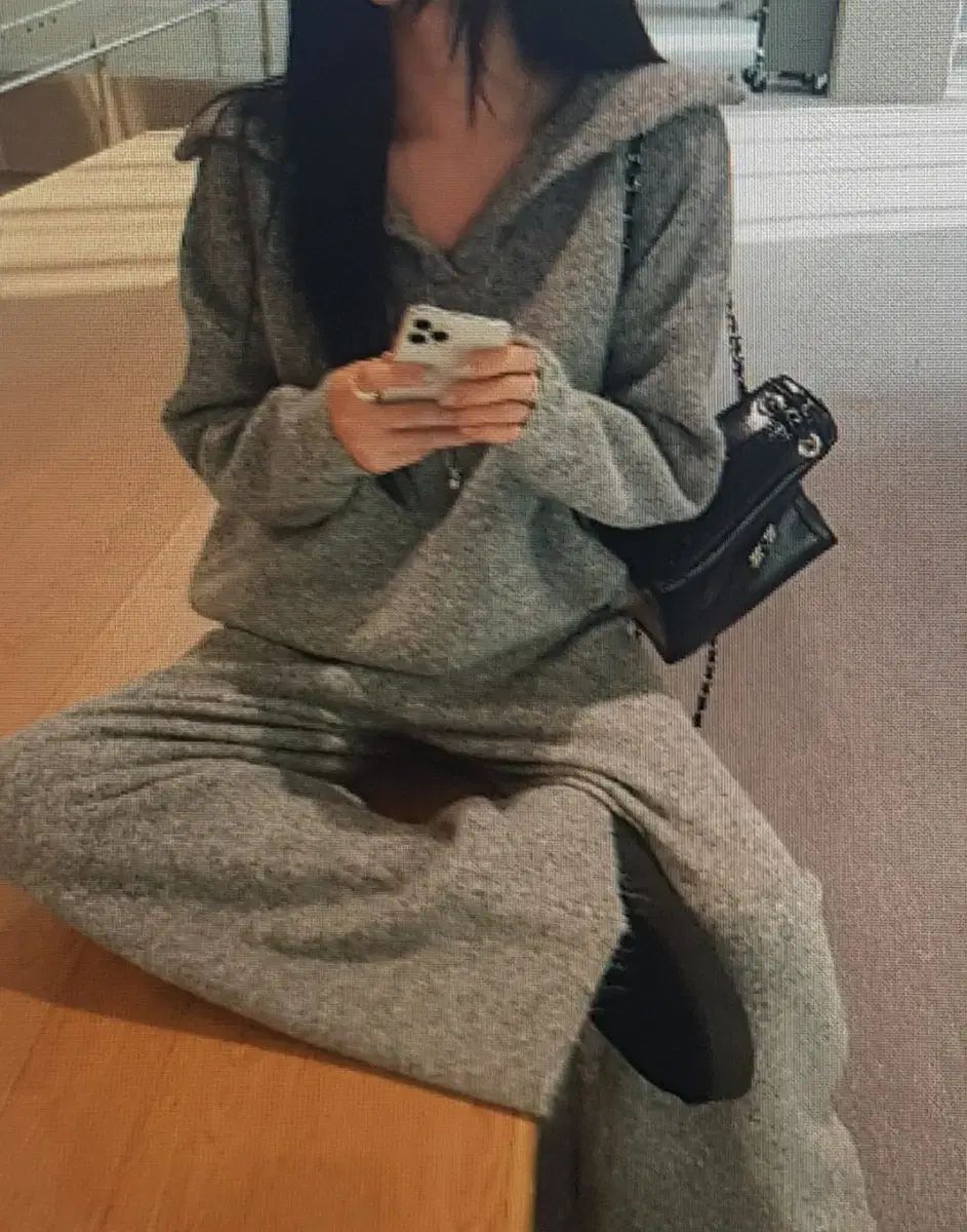 海外配送 エレガントな秋 冬 Vネック ラペル トップス ウール ズボン セット