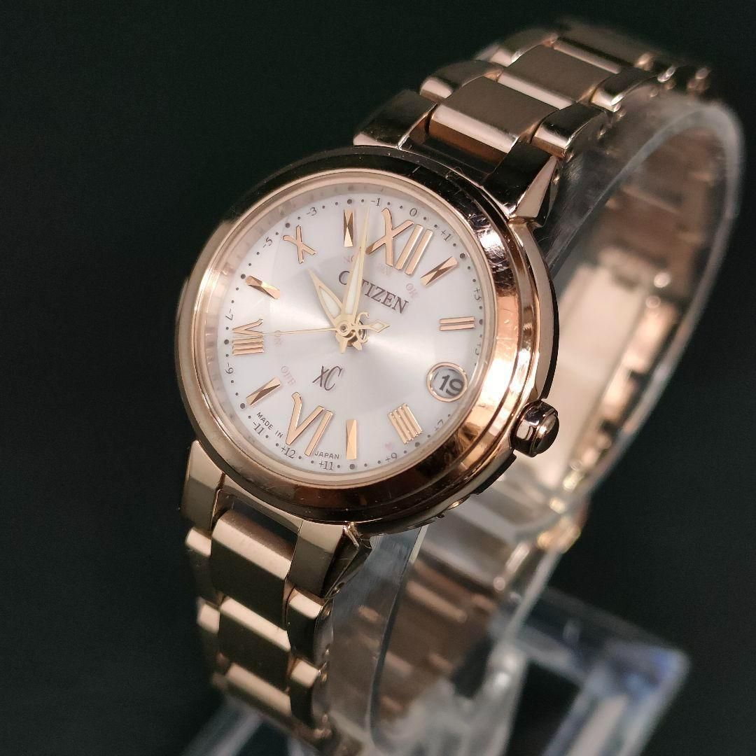793-13 CITIZEN シチズン XC クロスシー ゴールド ホワイト 充電式 ソーラー エコドライブ ecodrive 腕時計 watch レディース lady s 女性 ウォッチ ラウンド ステンレス H060-T025064