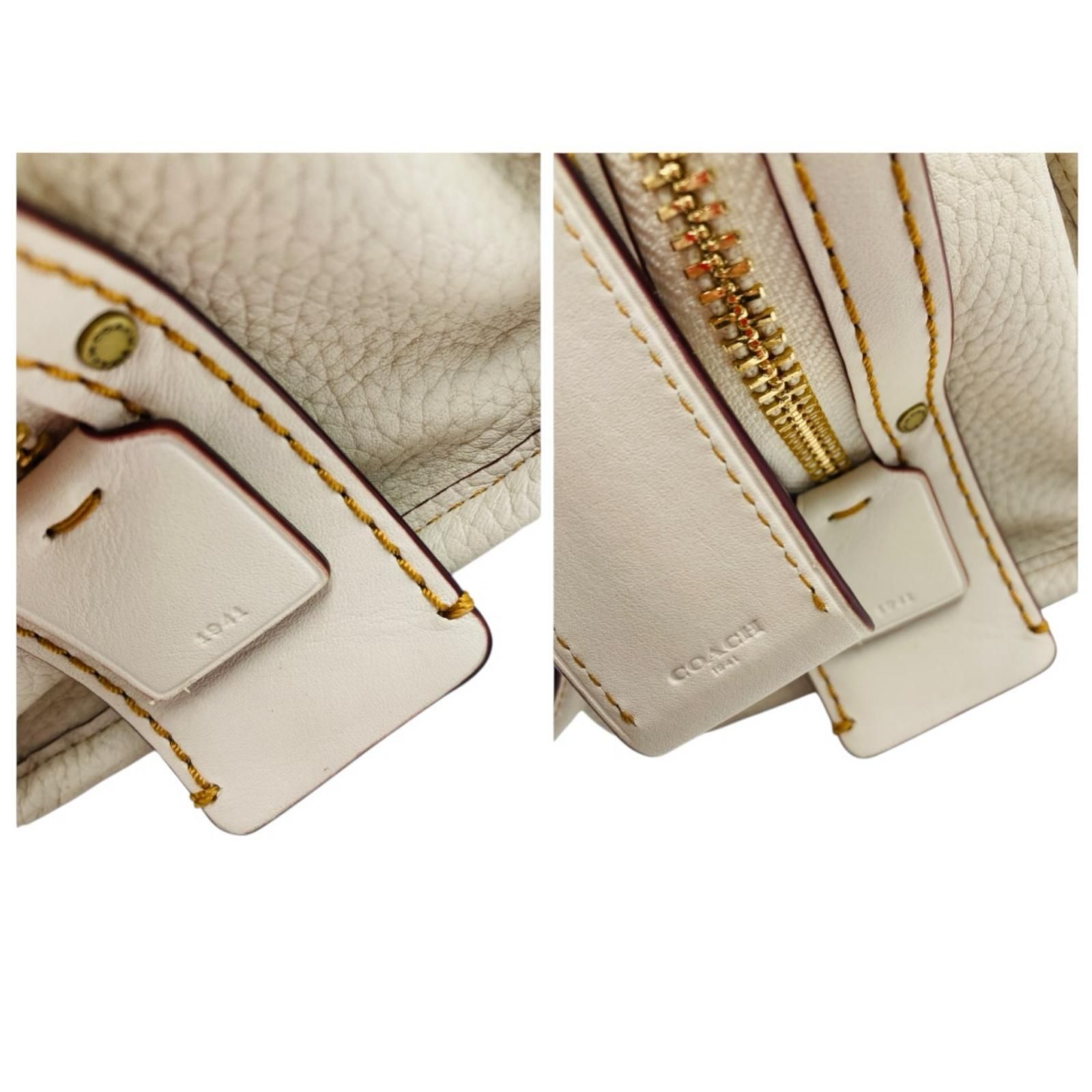 COACH コーチ ローグ25 ティーローズ ハンドバッグ 2way レザー 白 