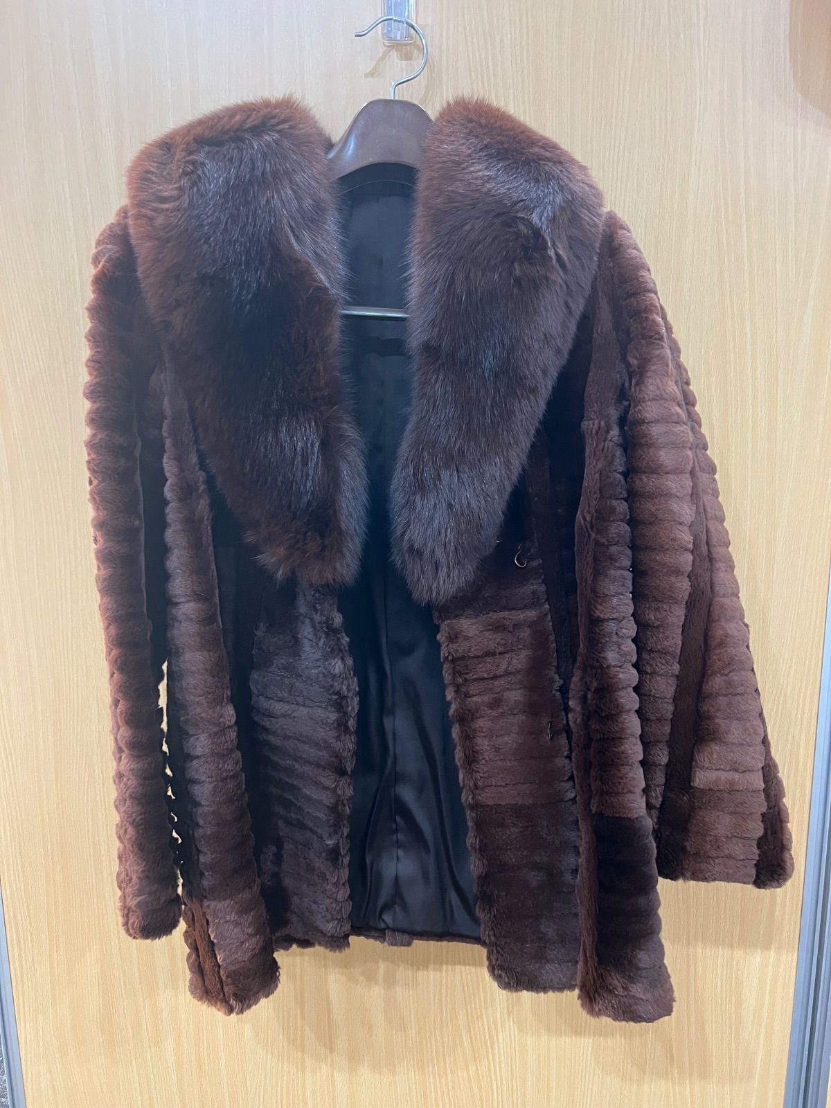 リアルファーコート シェアードミンク フォックスファー
