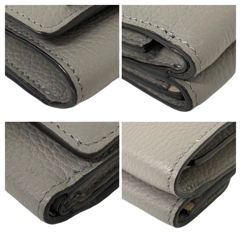 完売色 新品　未使用　Chloé アルファベット　グレー 三つ折り財布 Chloe クロエ Alphabet アルファベット ミニトリフォールド グレー 本