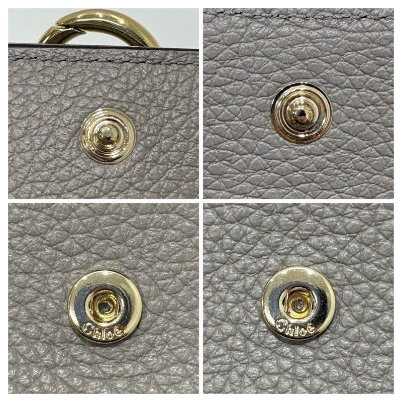  Chloe クロエ Alphabet アルファベット ミニトリフォールド グレー 本革 レザー 三つ折り財布 レディース 三つ折り財布 折り財布