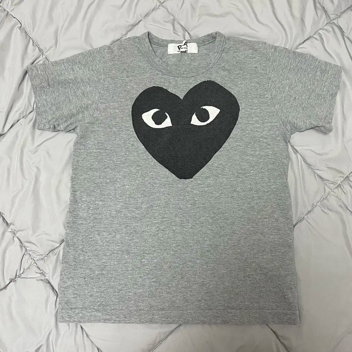 コム デ ギャルソン グレー ビックハート 半袖 ウィメンズ M