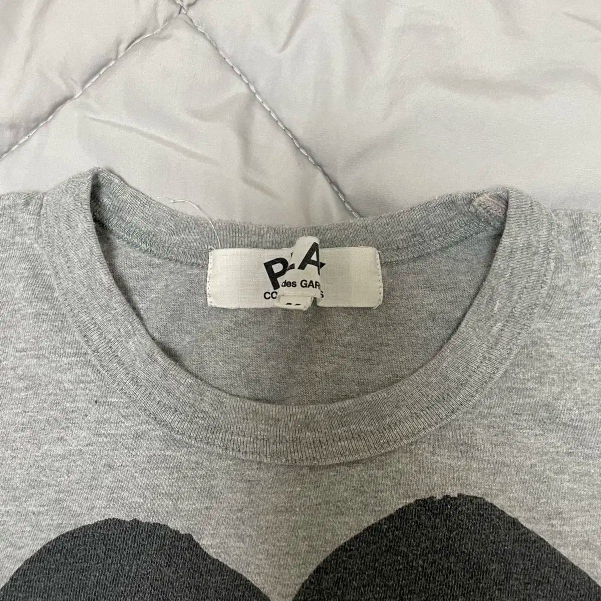 コム デ ギャルソン グレー ビックハート 半袖 ウィメンズ M