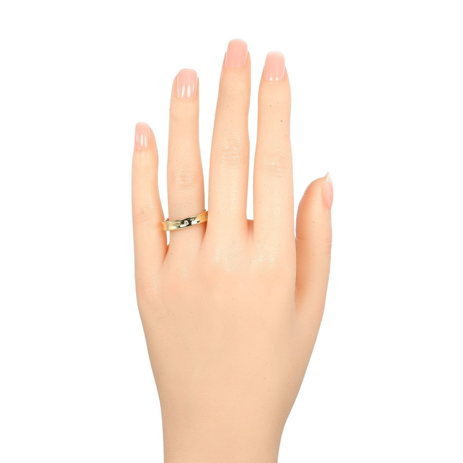 TIFFANY-Co. ティファニー 1837 K 18イエローゴールド×2 Pダイヤモンド 15号 レディース 6.6 g リング 指輪