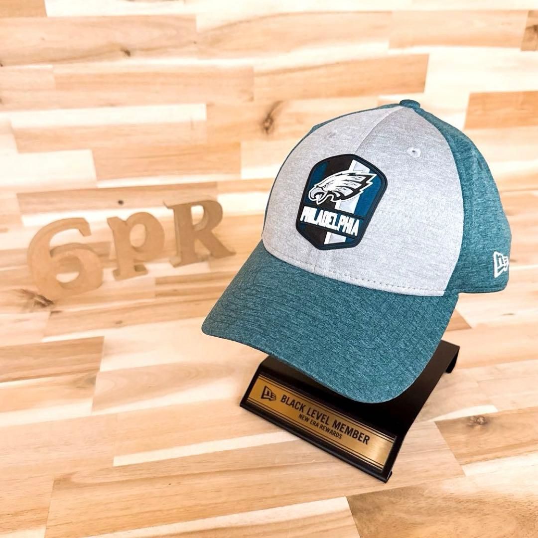 ニューエラ×イーグルス ラバー エンブレム キャップ NFL 緑×グレー
