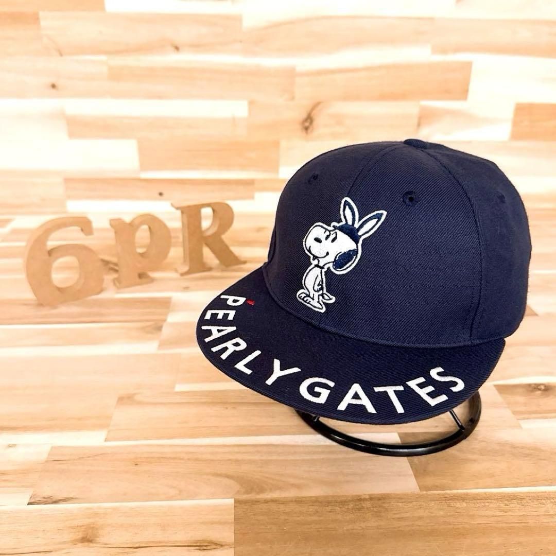 レア【パーリーゲイツ×スヌーピー】限定コラボ ゴルフ キャップ 紺ネイビー×白 レア【パーリーゲイツ×スヌーピー】限定コラボ ゴルフ キャップ 紺
