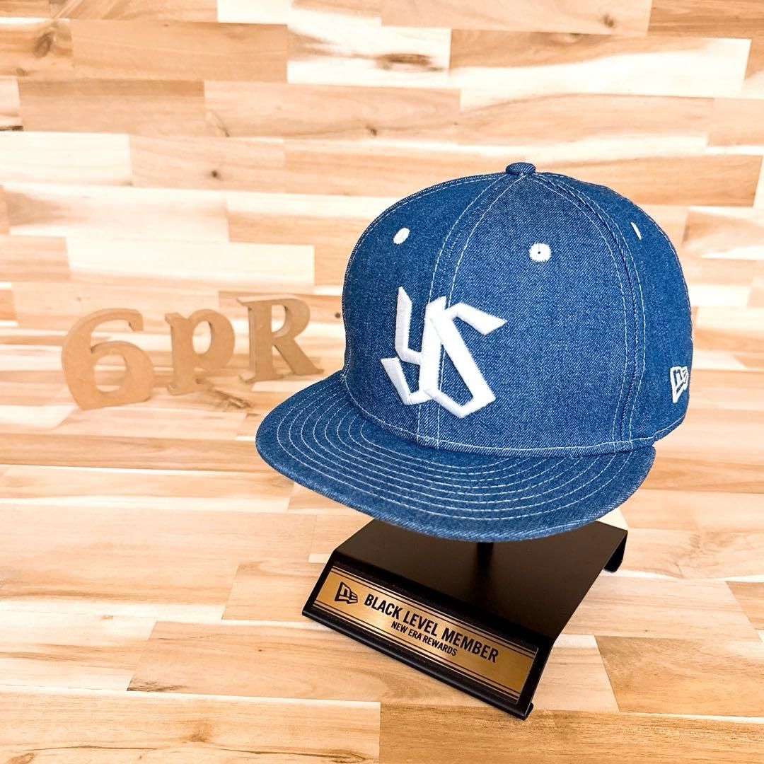 激 ニューエラ×ヤクルトスワローズ 立体ロゴ デニム キャップ 紺×白