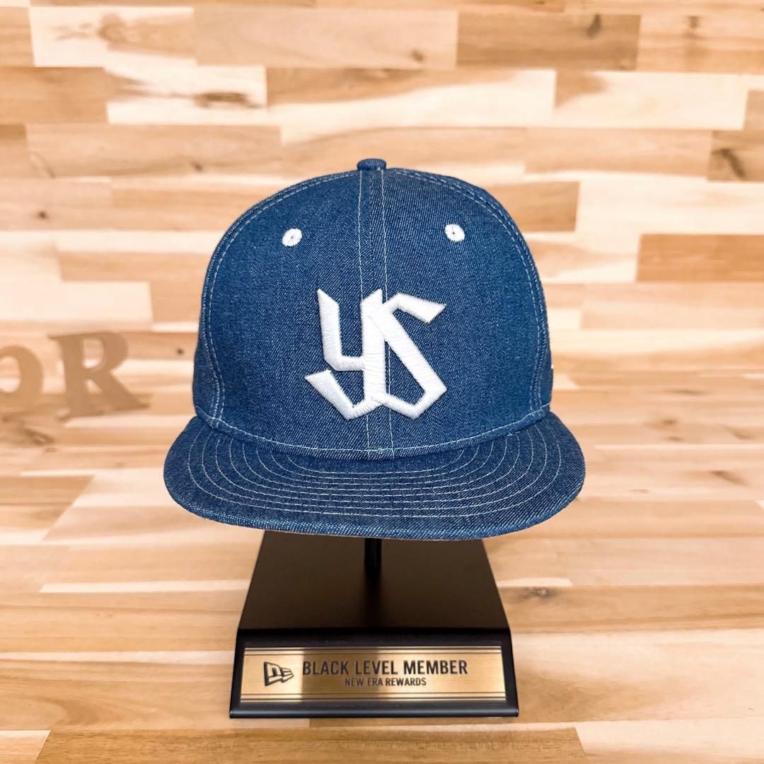 激 ニューエラ×ヤクルトスワローズ 立体ロゴ デニム キャップ 紺×白