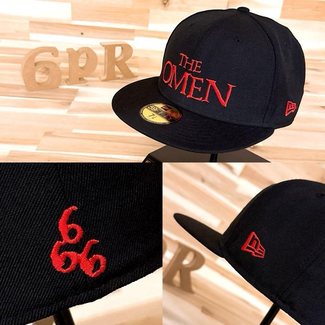 激 ニューエラ オーメン コラボ キャップ FOX ホラー映画 黒 赤