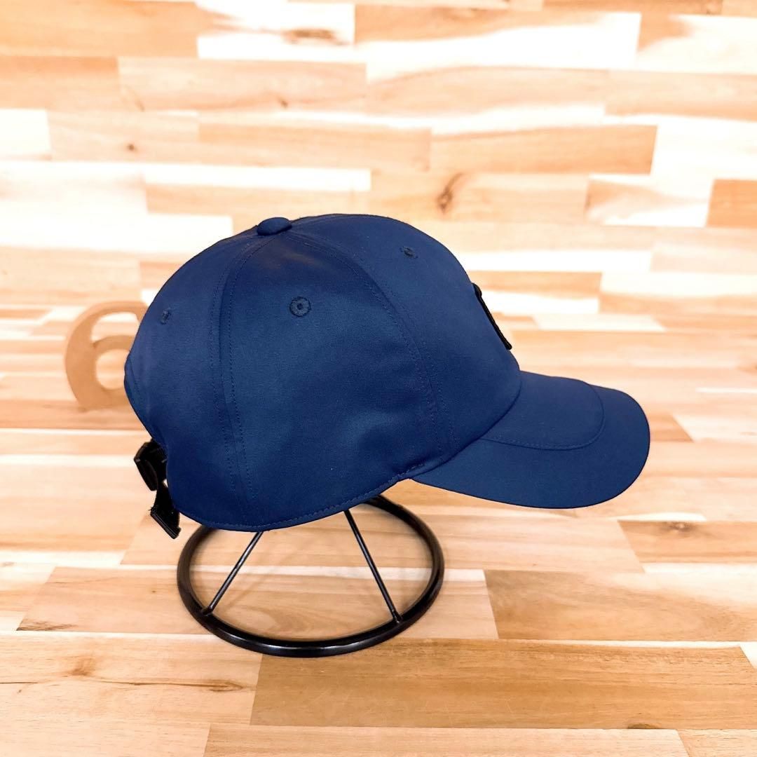 【マークアンドロナ】ナイロン スクエア ワッペン スカルロゴ キャップ紺ネイビー マークアンドロナ】ナイロン スクエア ワッペン スカルロゴ キャップ紺