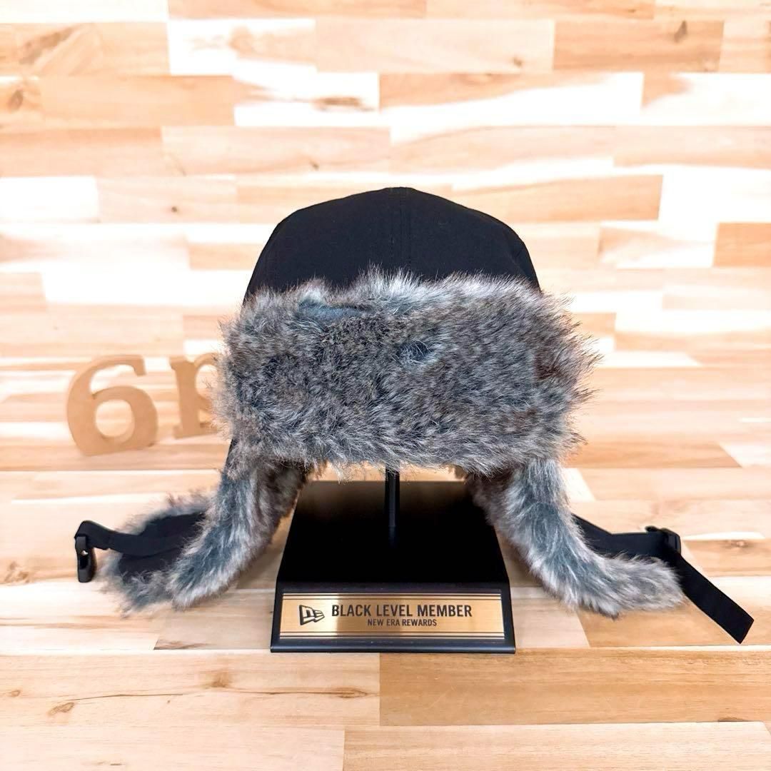 ニューエラ×コーデュラ コラボ ファー フライトキャップ L 黒×白