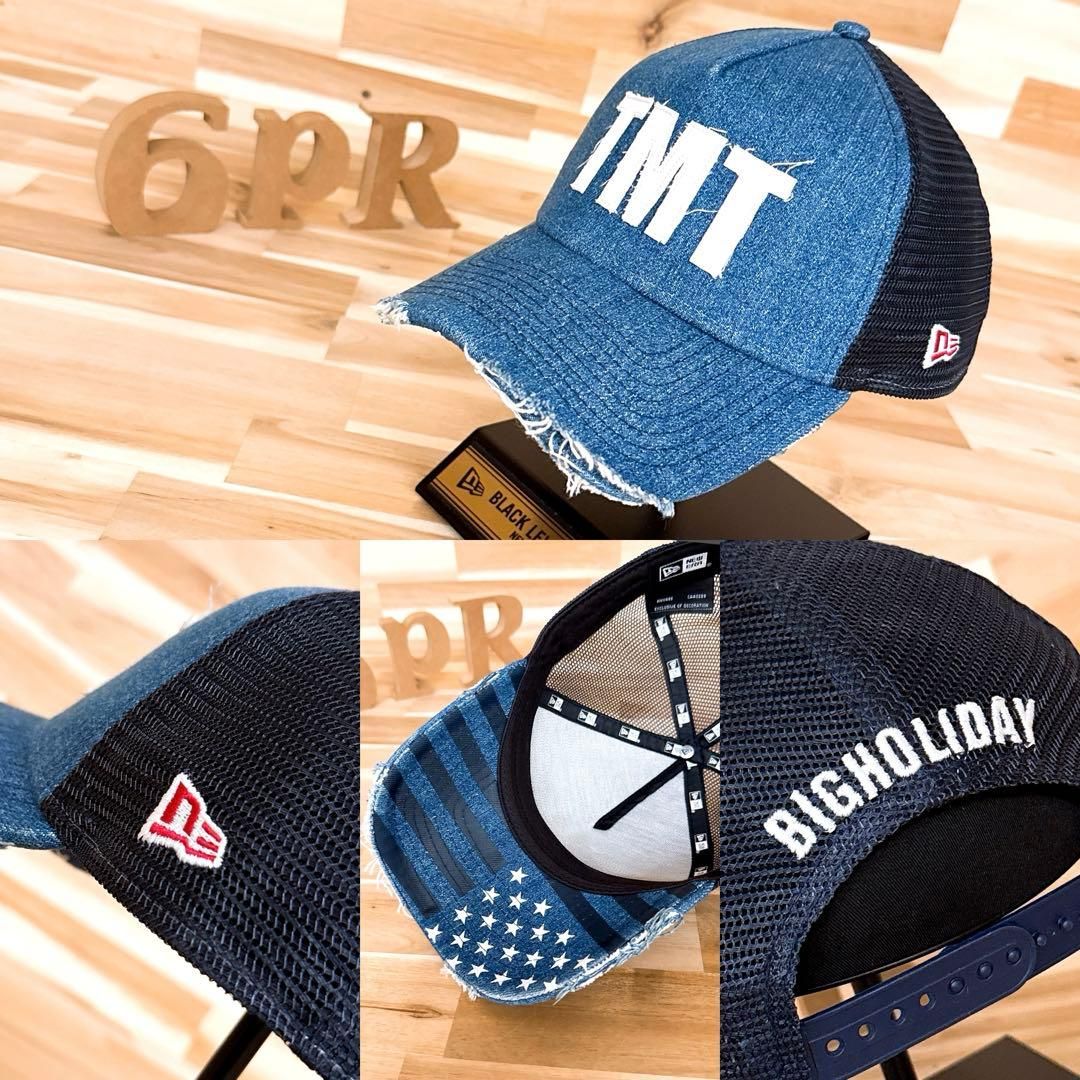 ニューエラ×ティーエムティー コラボ ダメージ デニム キャップ 紺