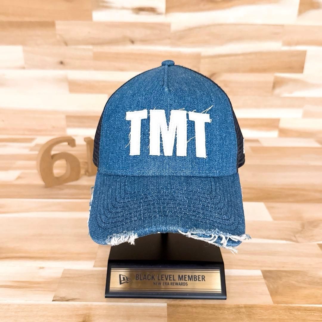 ニューエラ×ティーエムティー コラボ ダメージ デニム キャップ 紺