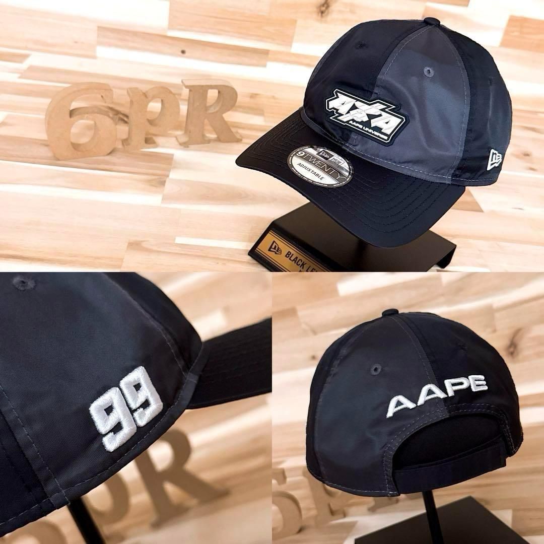 ニューエラ×アベイシングエイプ AAPE コラボ キャップ 黒×グレー