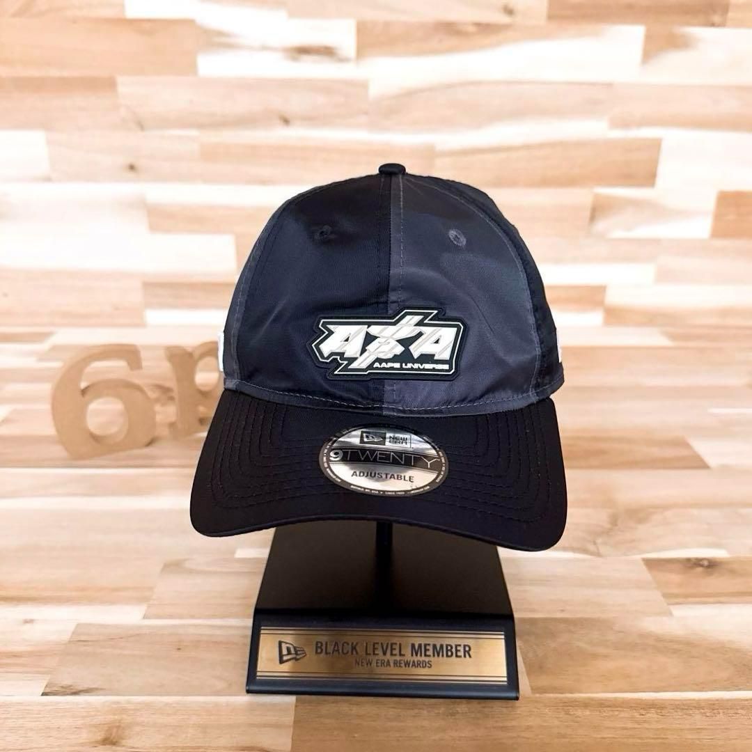 ニューエラ×アベイシングエイプ AAPE コラボ キャップ 黒×グレー