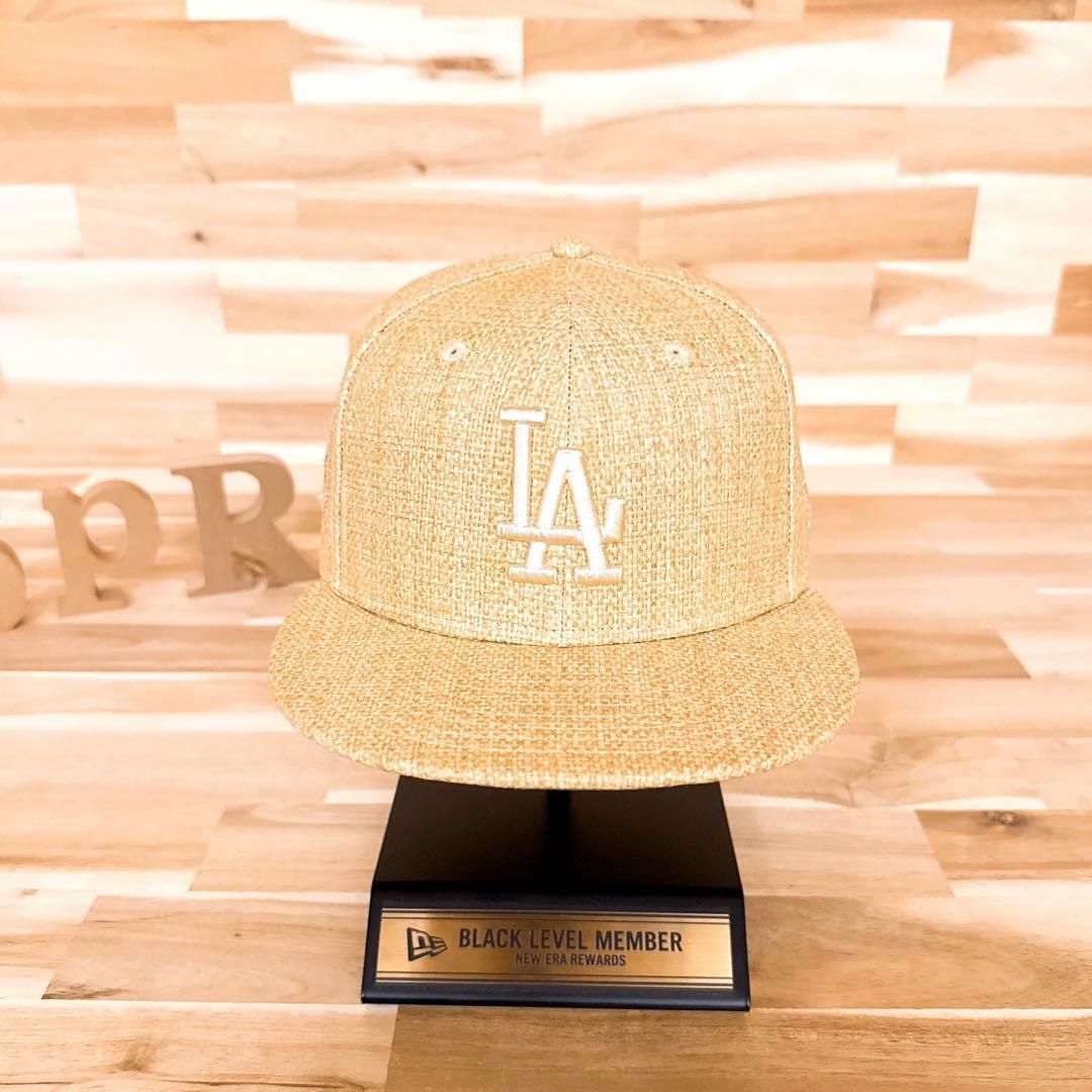 超激 ニューエラ×ドジャース ペーパー ストロー キャップ ベージュ