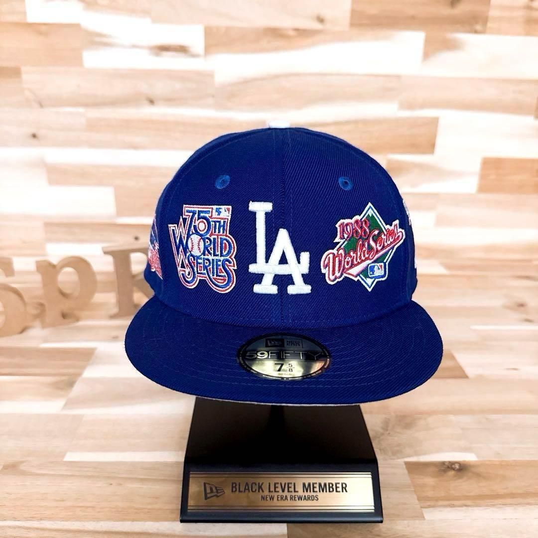 ニューエラ×ドジャース オールオーバー チャンピオン マルチロゴ キャップ 青