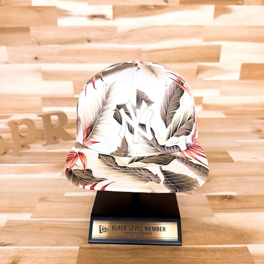 稀少 ニューエラ×ヤンキース ボタニカル キャップ アロハ アイボリー×グレー