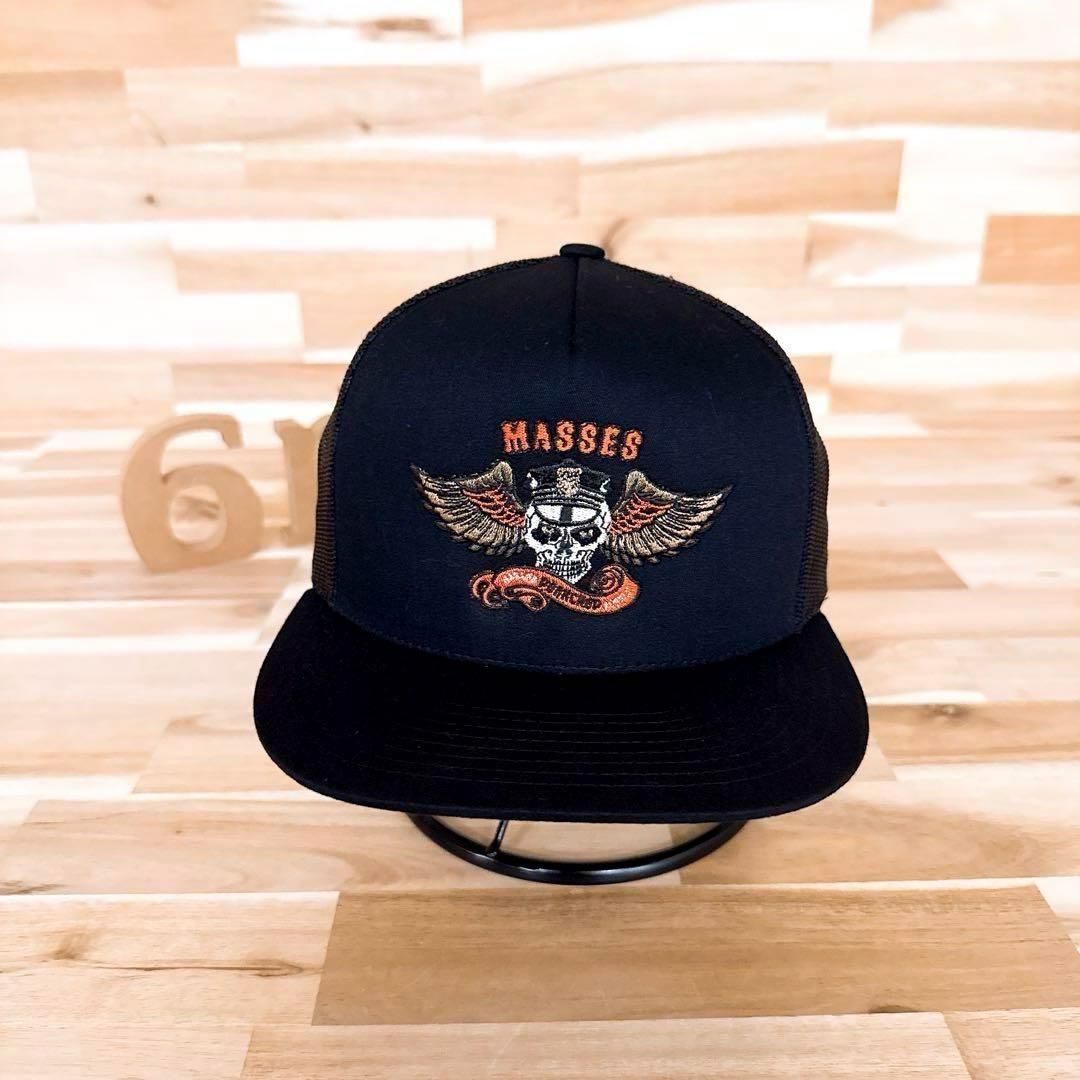 マシス×ポークチョップ コラボ メッシュキャップ アメリカン 黒