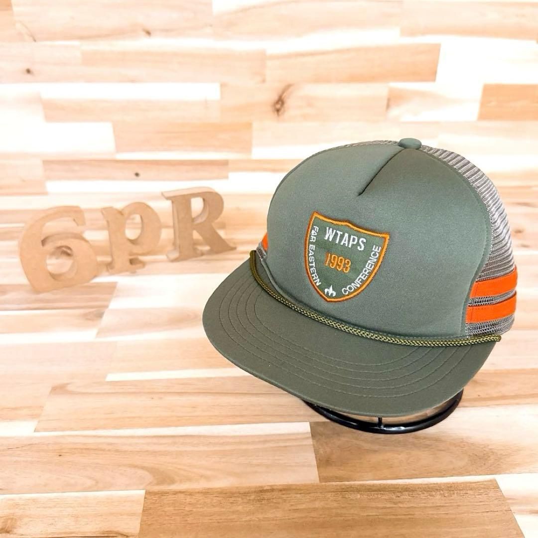 ダブルタップス エンブレム メッシュキャップ ミリタリー カーキ