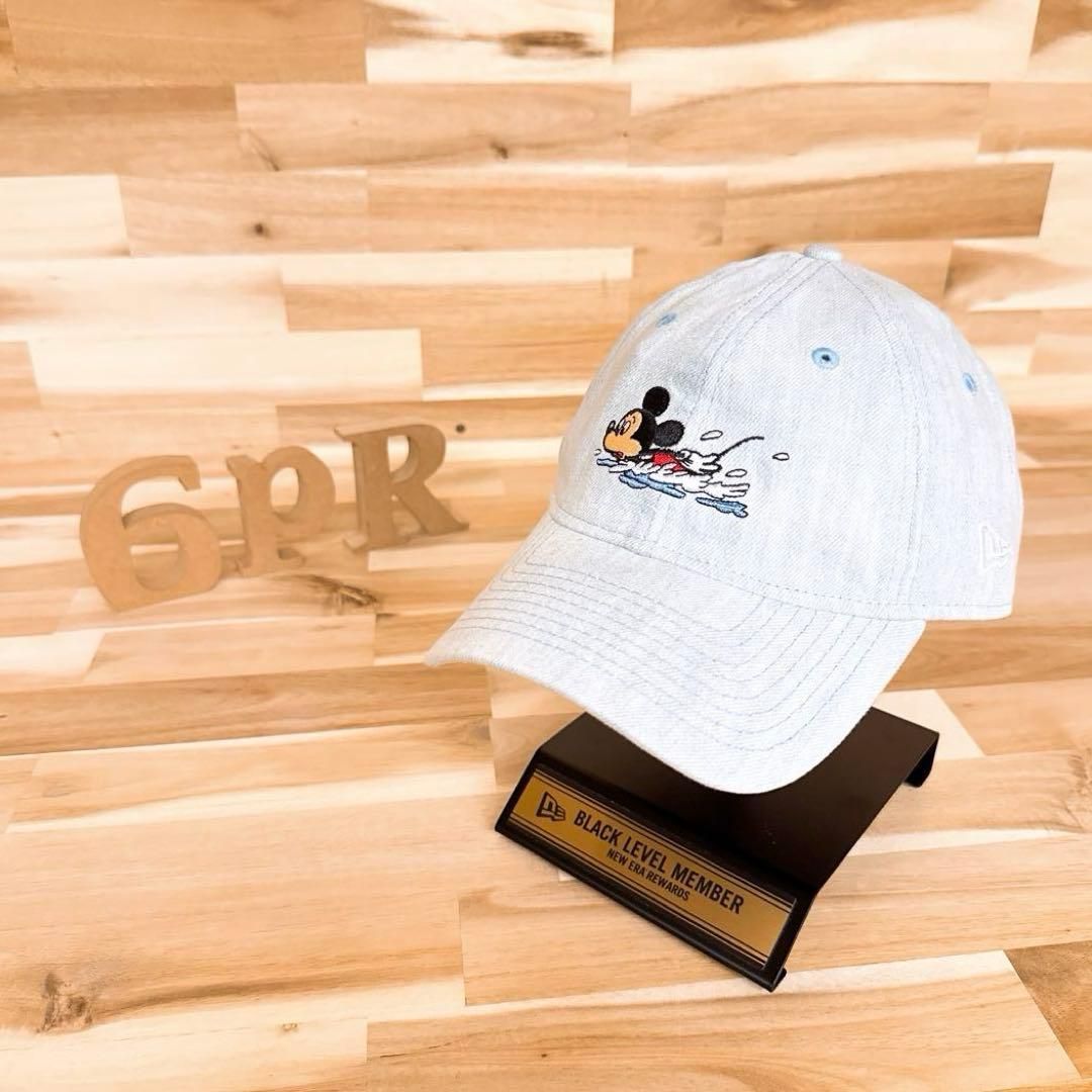 激 ニューエラ×ディズニー コラボ ミッキー デニム キャップ 青×黒