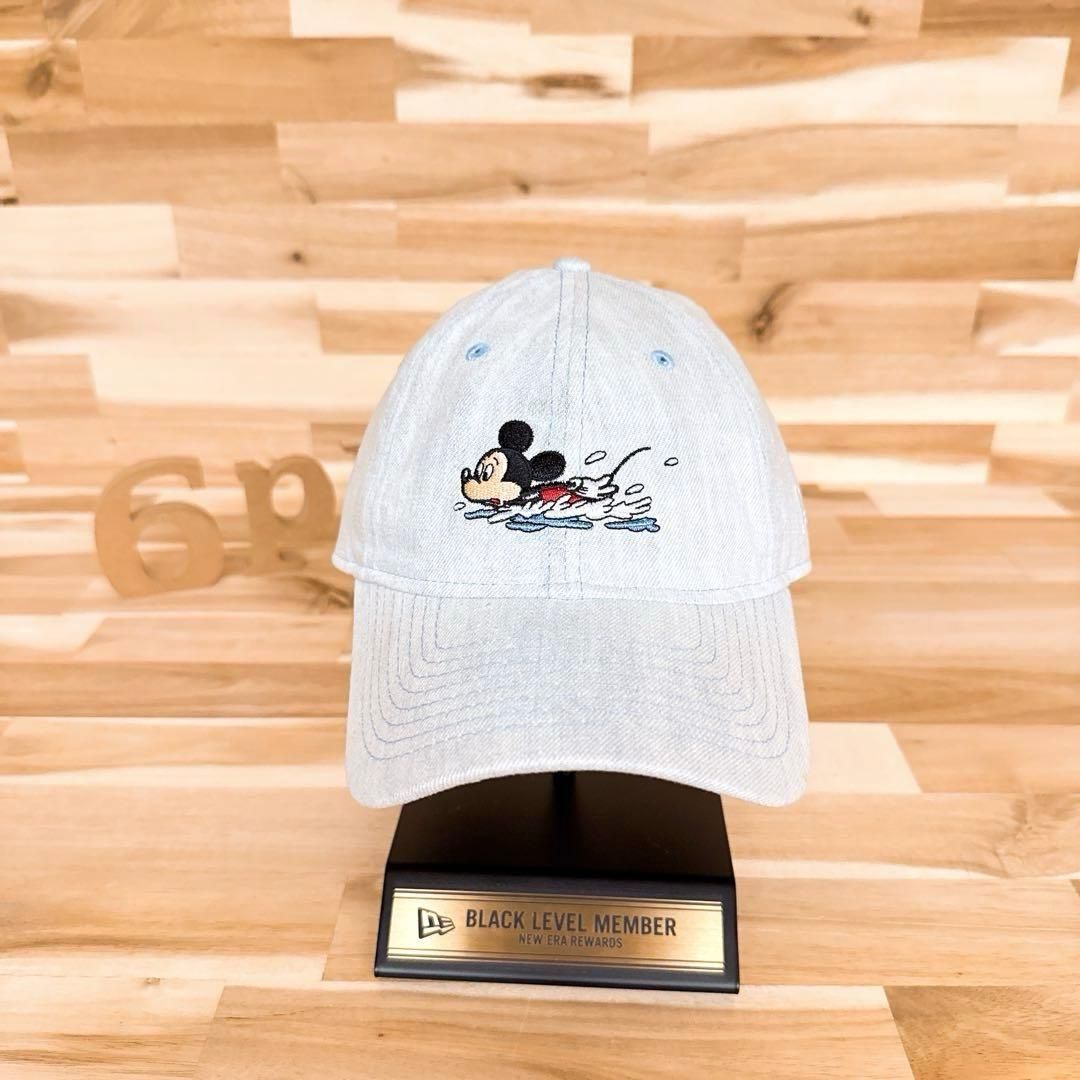 激 ニューエラ×ディズニー コラボ ミッキー デニム キャップ 青×黒
