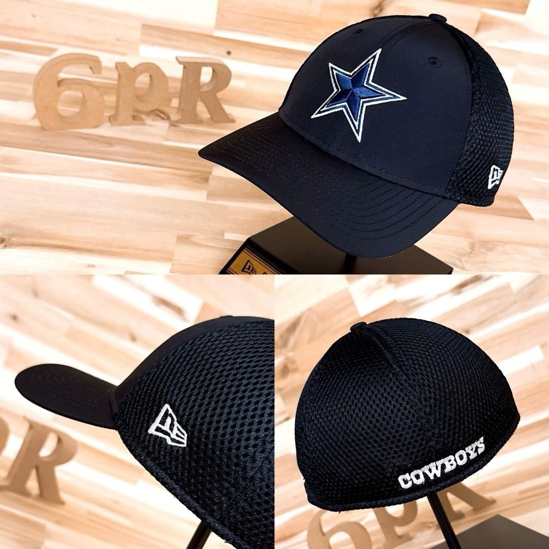 ニューエラ×カウボーイズ スター ロゴ メッシュキャップ 黒×紺