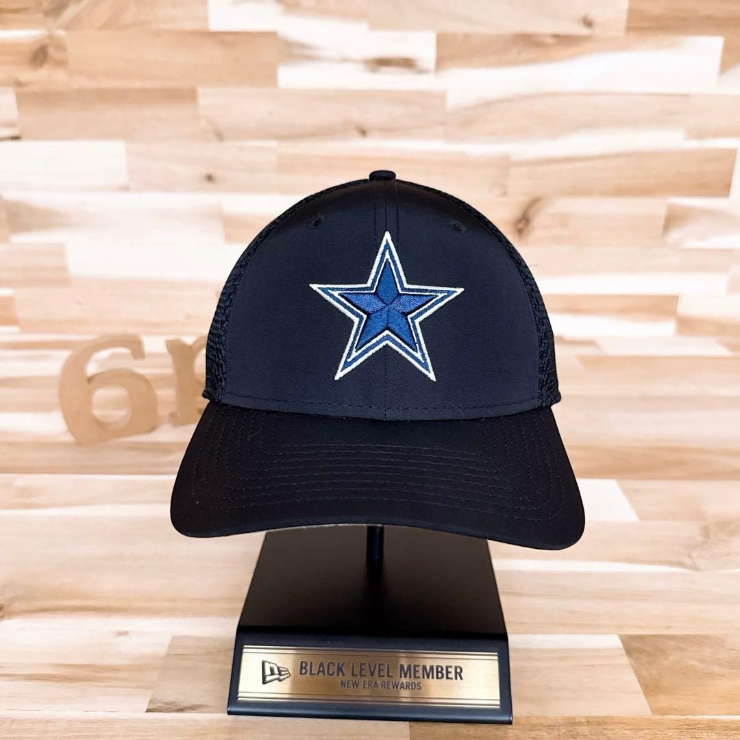 ニューエラ×カウボーイズ スター ロゴ メッシュキャップ 黒×紺