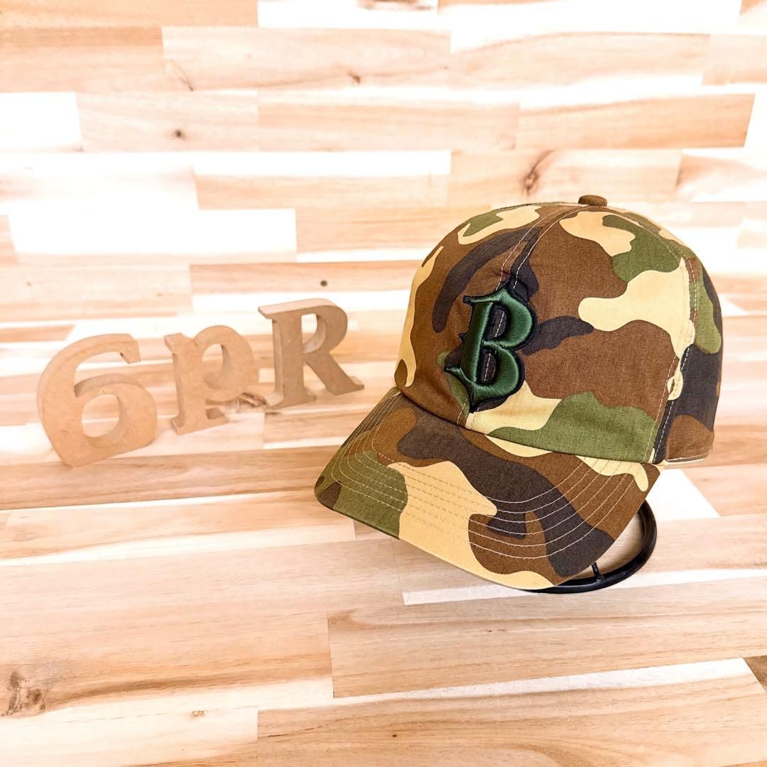 激 90 s アベイシングエイプ 迷彩カモ柄キャップ カモフラ カーキ×茶