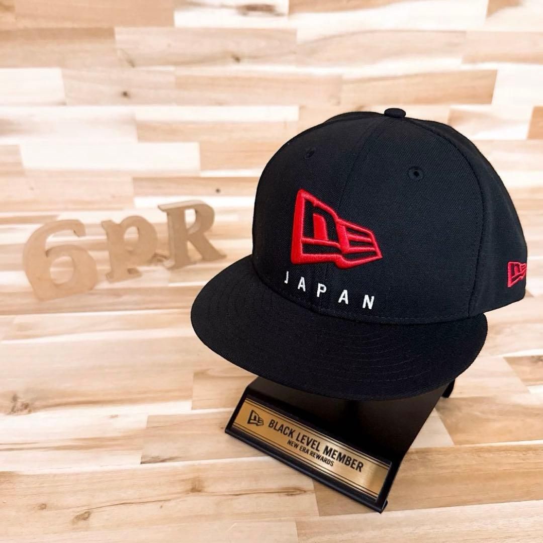 激 ニューエラ NEフラッグ JAPAN ロゴ キャップ 日本 黒×赤
