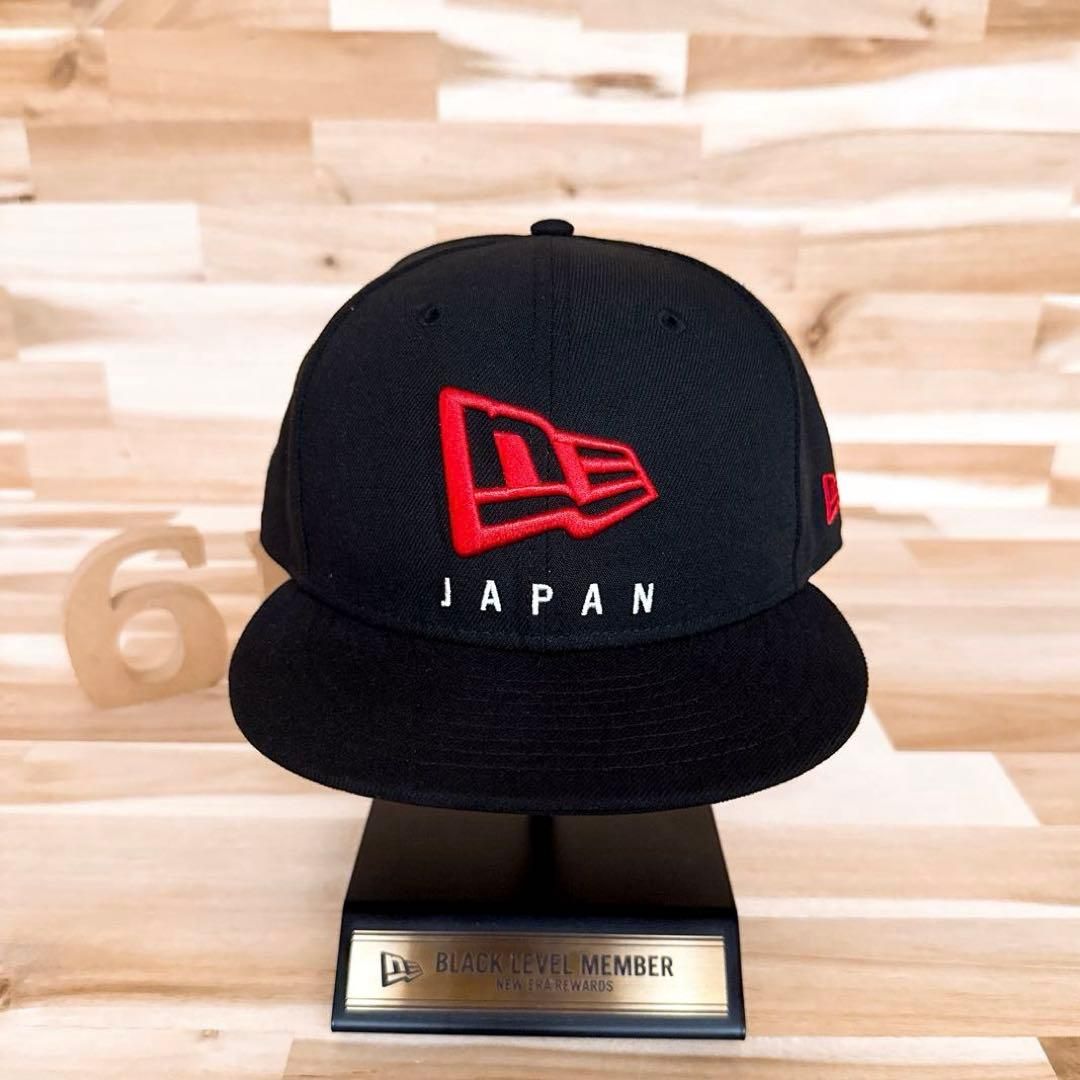 激 ニューエラ NEフラッグ JAPAN ロゴ キャップ 日本 黒×赤