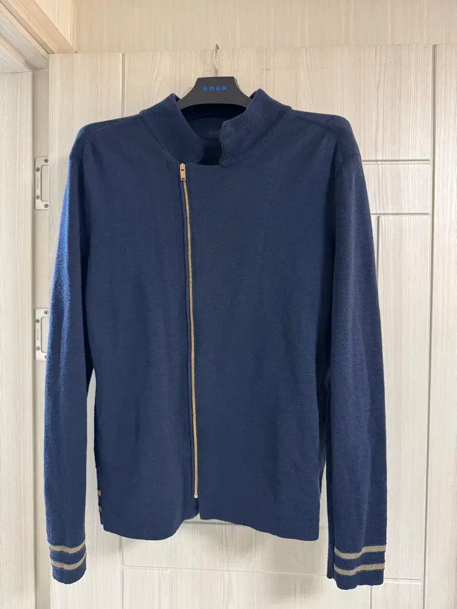 TIME タイム メンズ ネイビー ジップアップニット M
