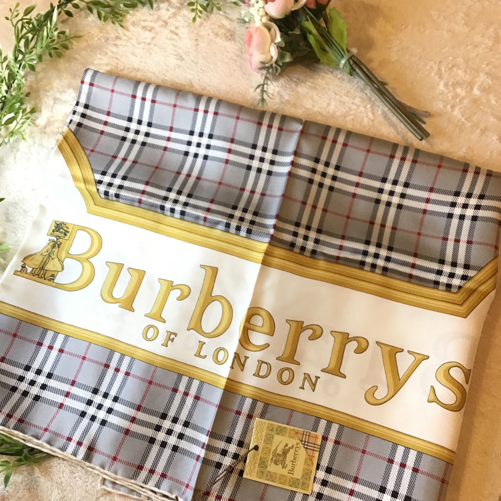 バーバリーズ シルク スカーフ Burberry's ノバチェック ビンテージ