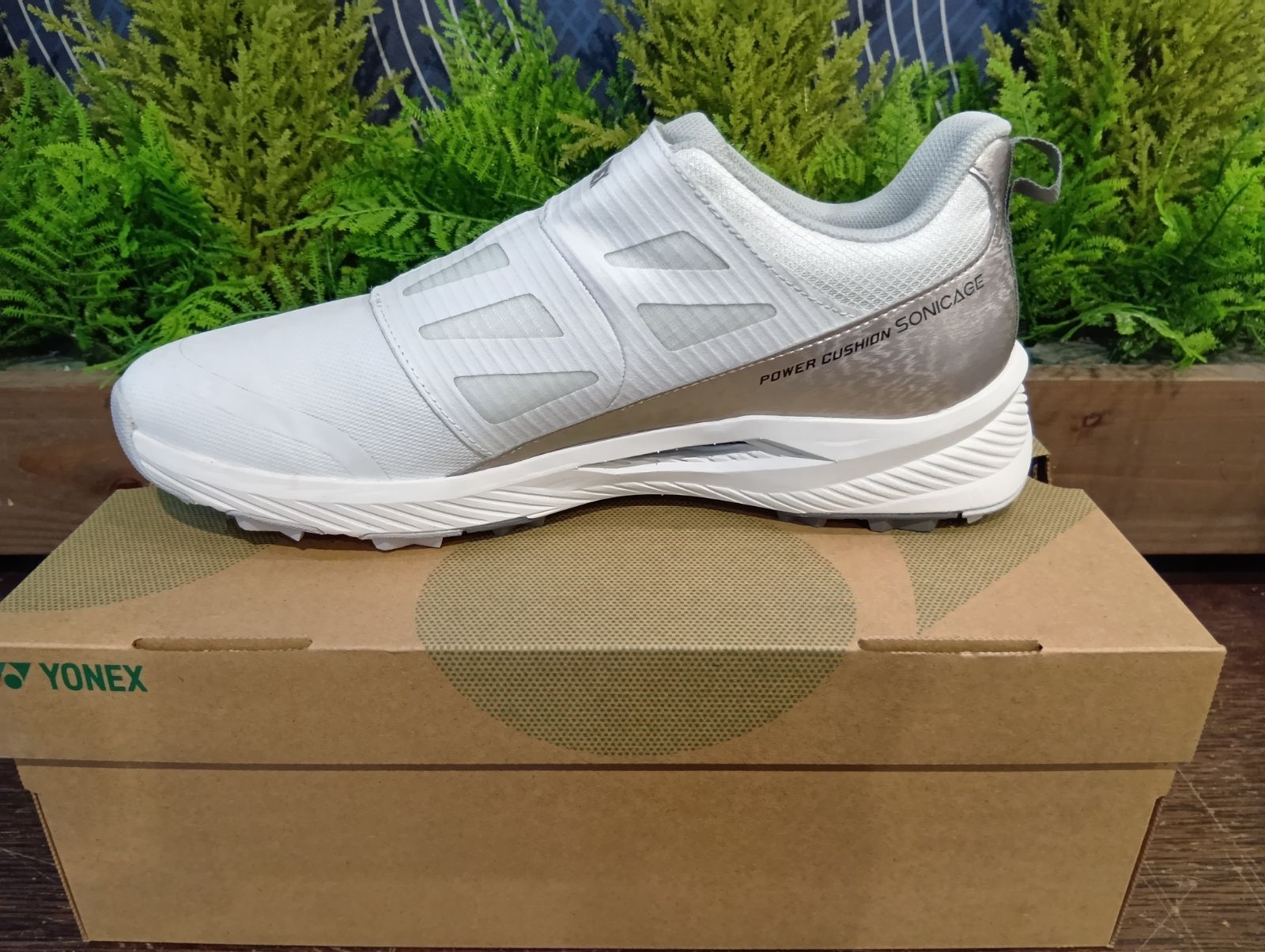 Sh YONEX ヨネックス ゴルフシューズ パワークッション ソニケージ2 ホワイト×シルバー メンズ