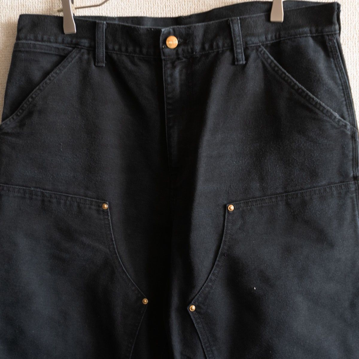 雰囲気抜群】Carhartt【ダブルニー ペインターパンツ】34×32 ブラック