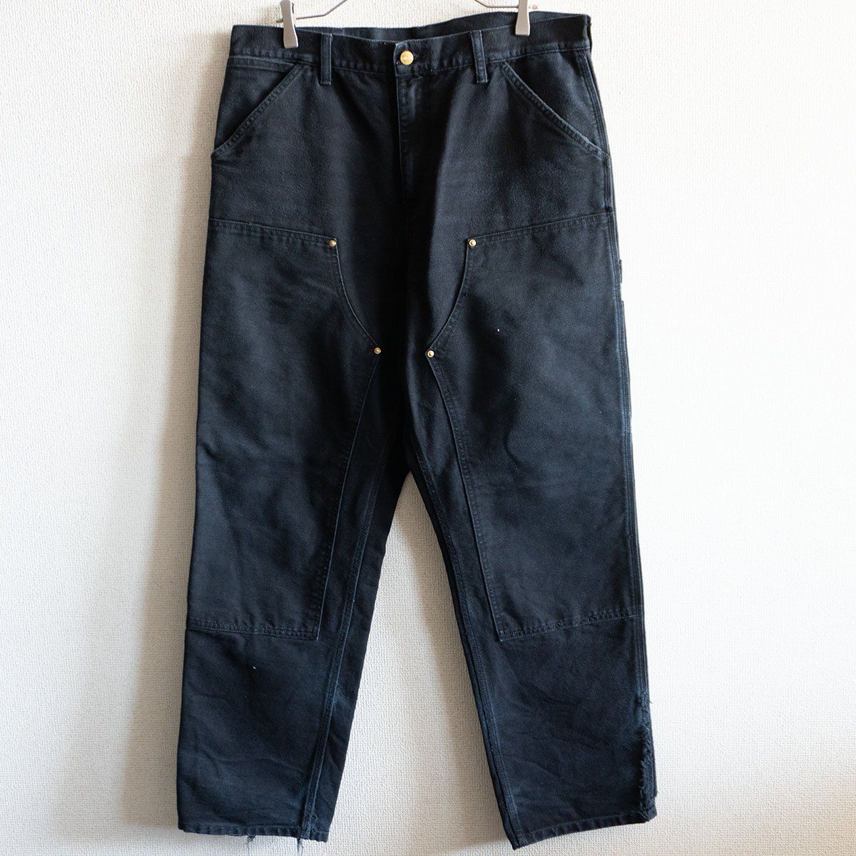 カーハート　ダブルニーペインターパンツ　ブラック　極上フェード　34×32 Carhartt カーハート メンズ ダブルニー ダック ペインター パンツ