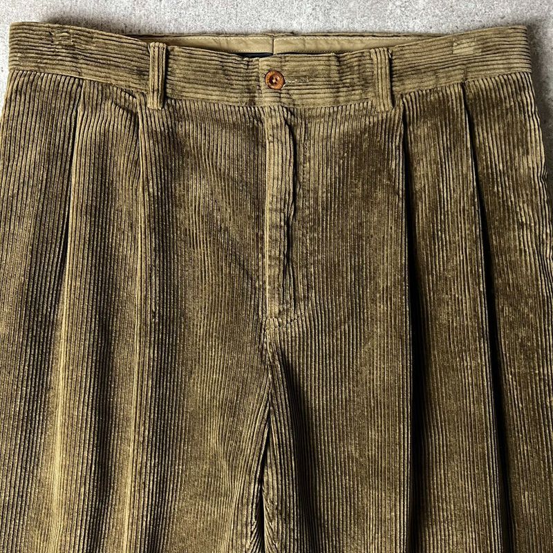 90s POLO RALPH LAUREN 2タック 太畝 コーデュロイ パンツ 34 32 / 90