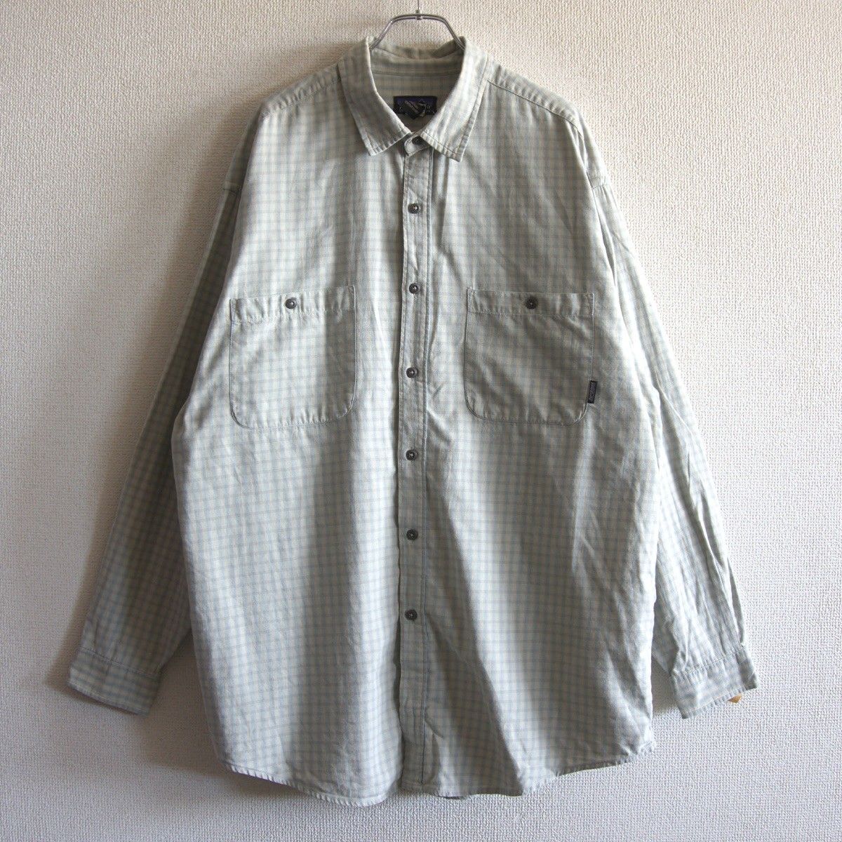 雰囲気抜群 PATAGONIA 90s ギンガム チェック シャツ L パタゴニア ポルトガル製 オーガニック コットン 25110486
