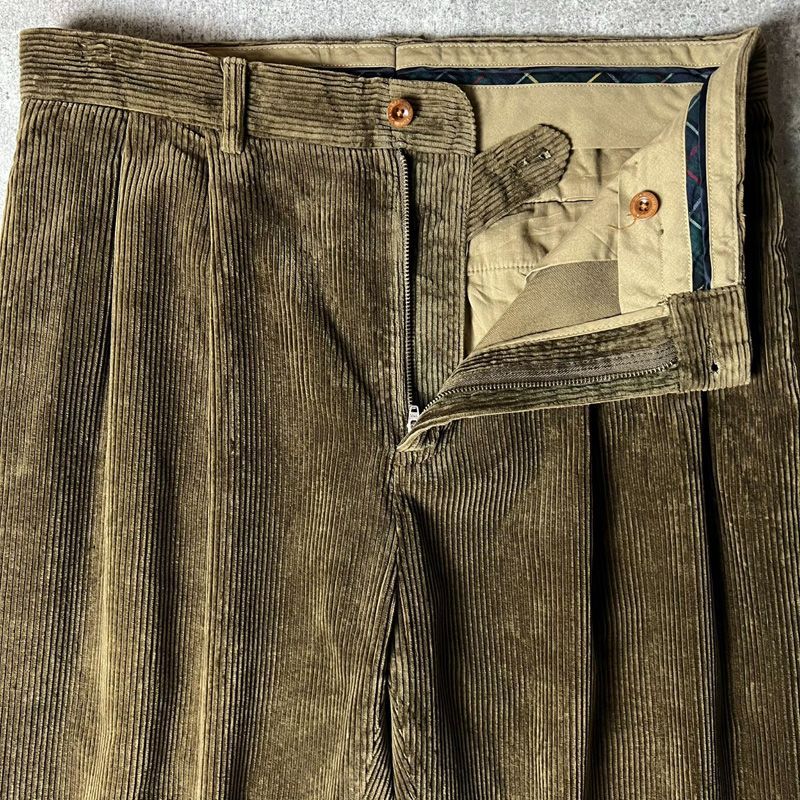 【USA製】ラルフローレン ポロコーズ 2タック太畝コーデュロイパンツ w34 ポロ ラルフローレン ANDREW PANT ツータック 太畝 コーデュロイパンツ