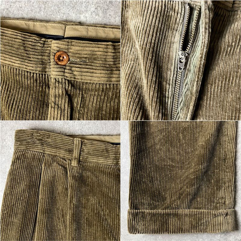 90s POLO RALPH LAUREN 2タック 太畝 コーデュロイ パンツ 34 32 / 90