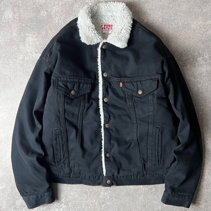80s USA製 Levis 70609 ブラック デニム ボア ジャケット M / 80年代